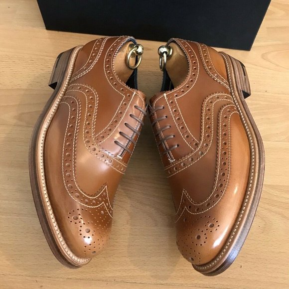 Grenson Tim Little Bumble BEE Tan Leather Brogue Shoes main image 10